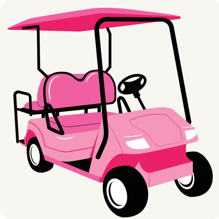 Pink Golf Cart