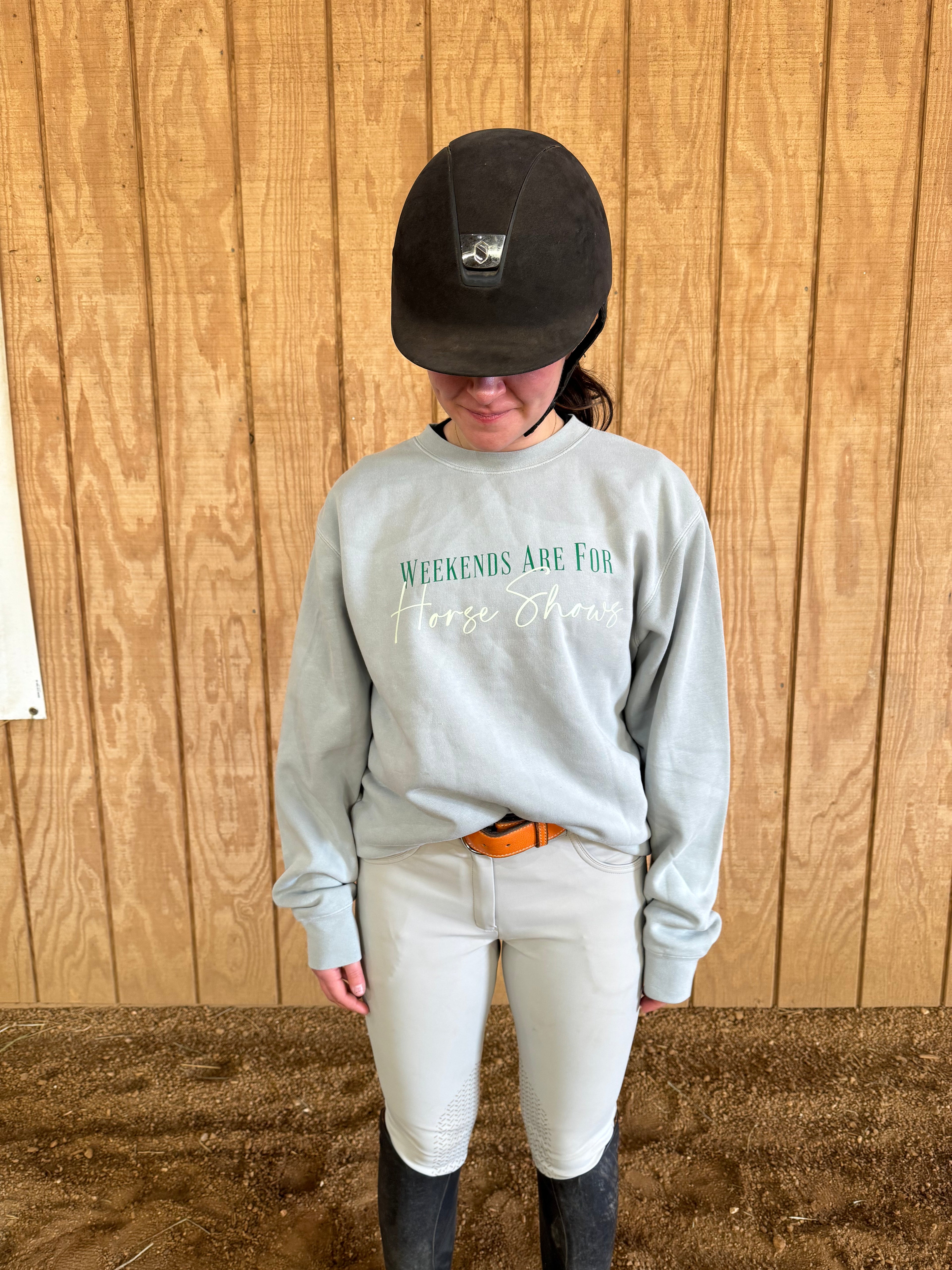 Crewneck - Weekends Are For Horse Shows - Sage